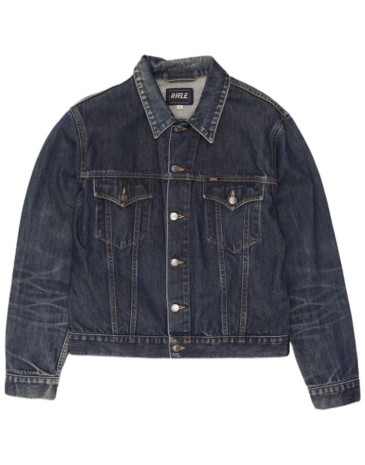 Giacca di jeans da uomo Rifle UK 40 grande cotone blu