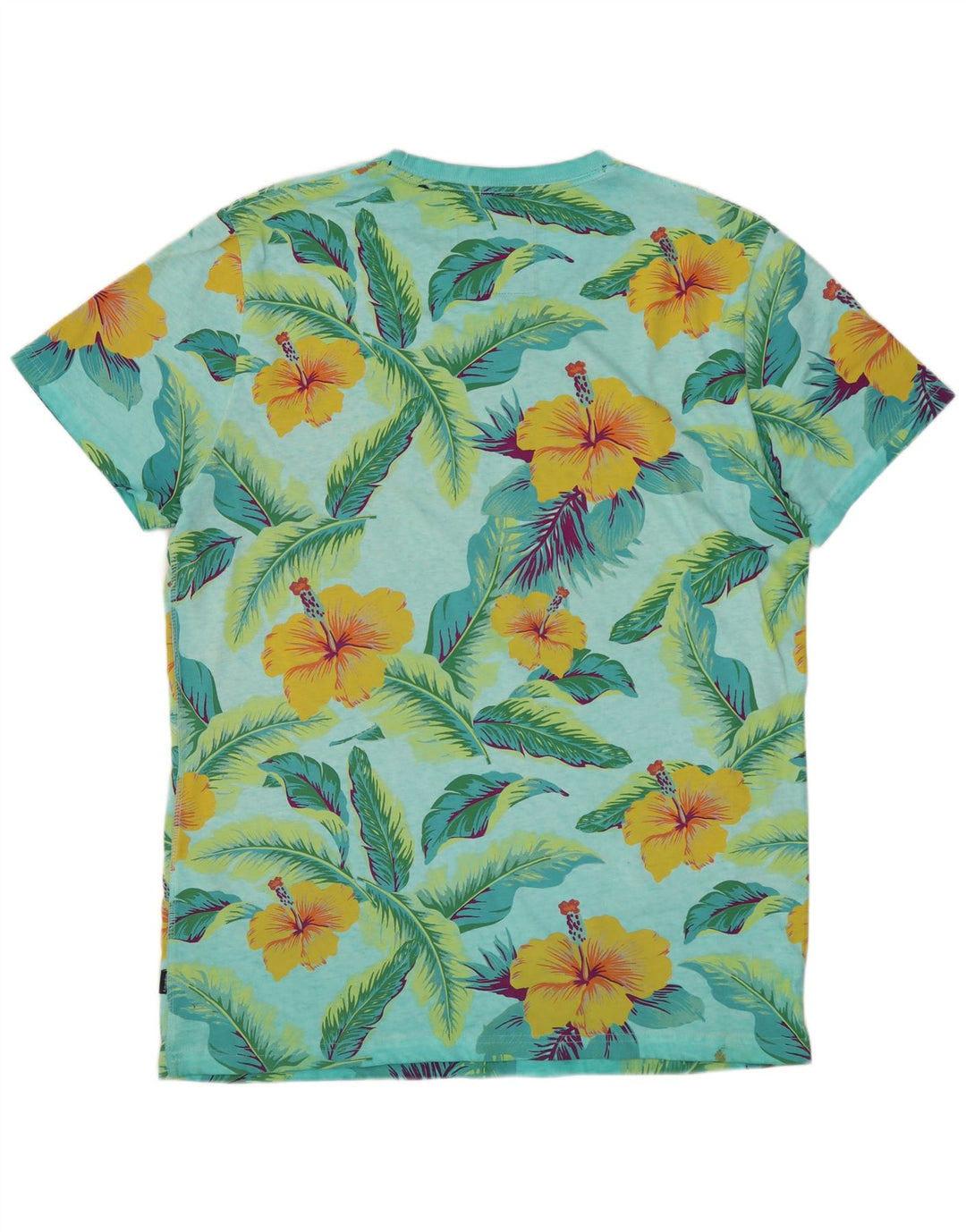 T-shirt grafica da uomo SUPERDRY Top XL in cotone floreale blu