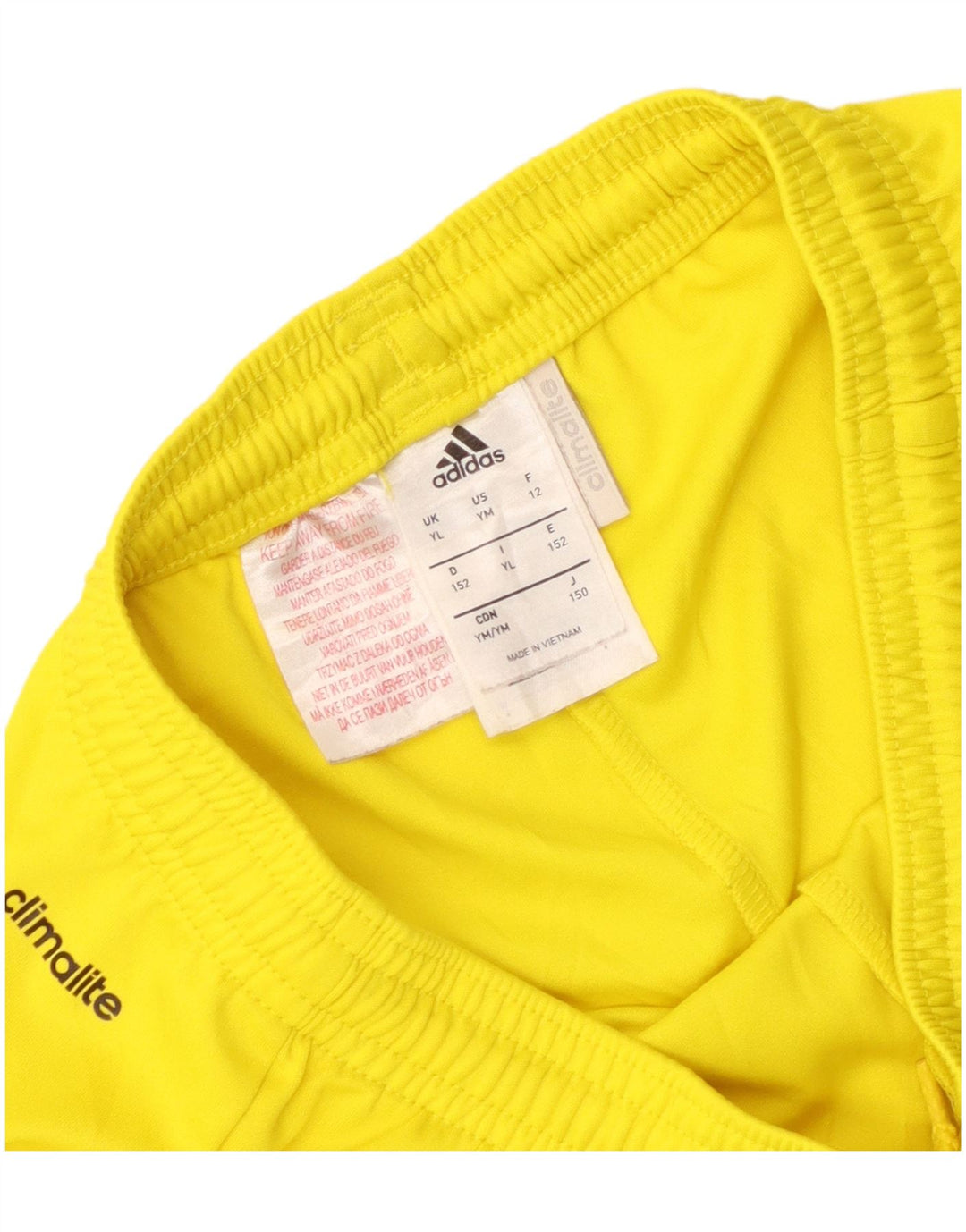 Pantaloncini sportivi Adidas Climalite da ragazzo 11-12 anni Large Giallo in poliestere
