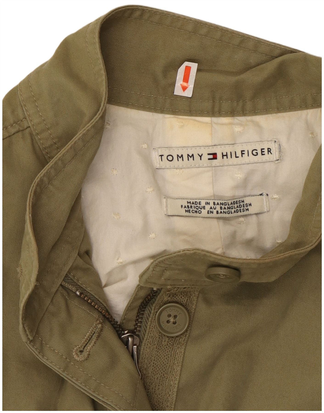 Giacca militare da donna Tommy Hilfiger UK 16 grande cotone kaki