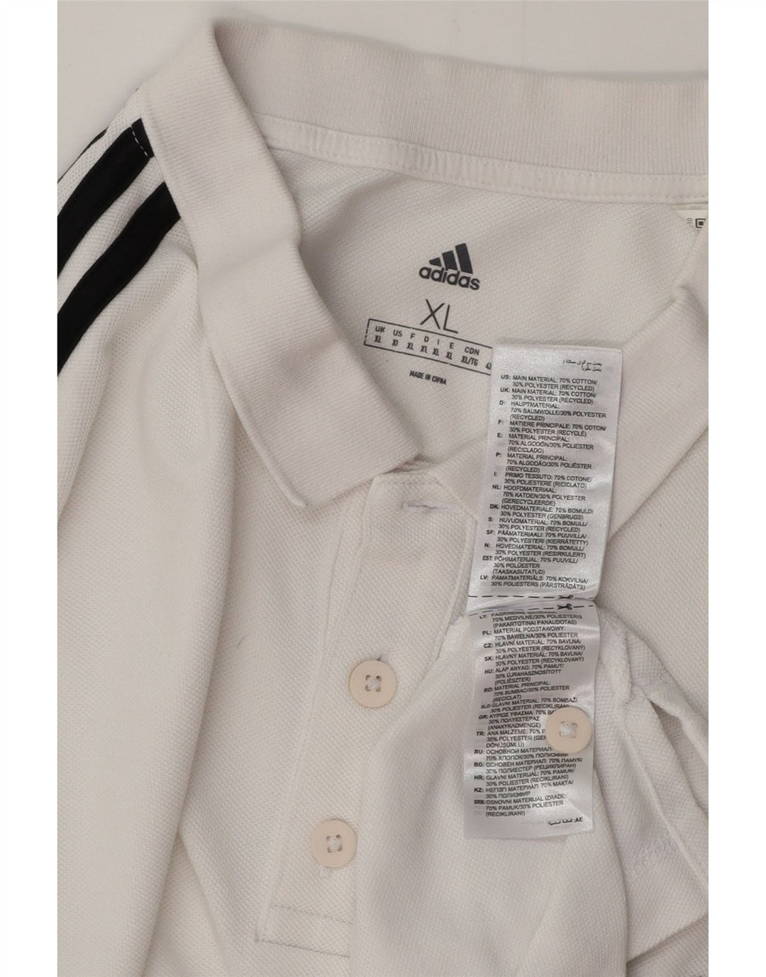 Polo ADIDAS da uomo XL in cotone bianco