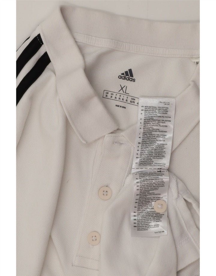 Polo ADIDAS da uomo XL in cotone bianco