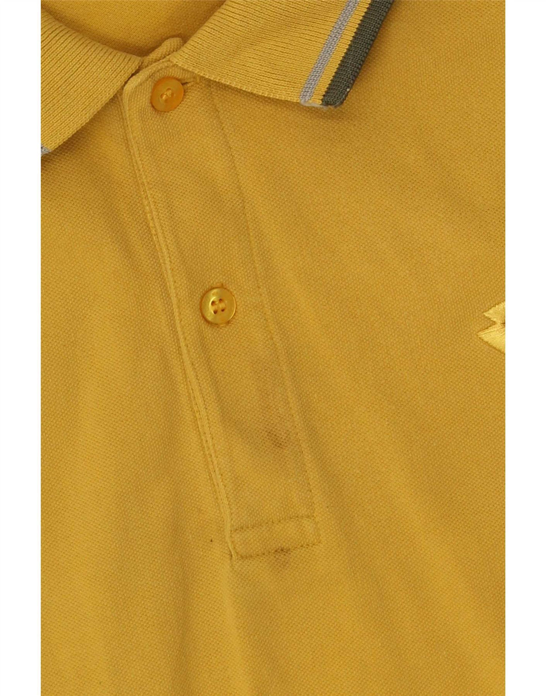 Polo da uomo Lotto in cotone a righe grandi gialle