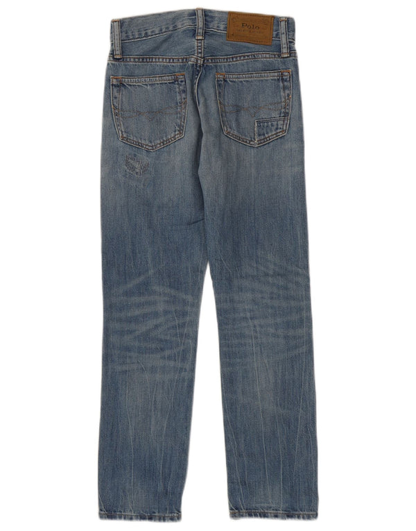 Polo Ralph Lauren Jeans dritti invecchiati per ragazzi 7-8 anni W24 L24 Blu
