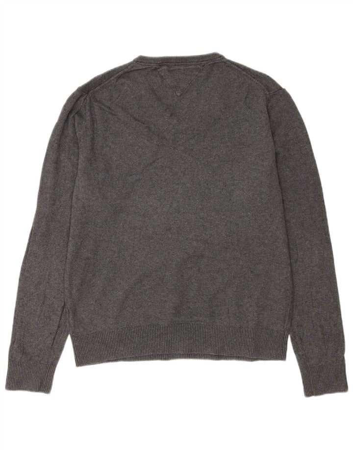 Tommy Hilfiger Uomo Maglione con scollo a V Maglione grande in cotone grigio