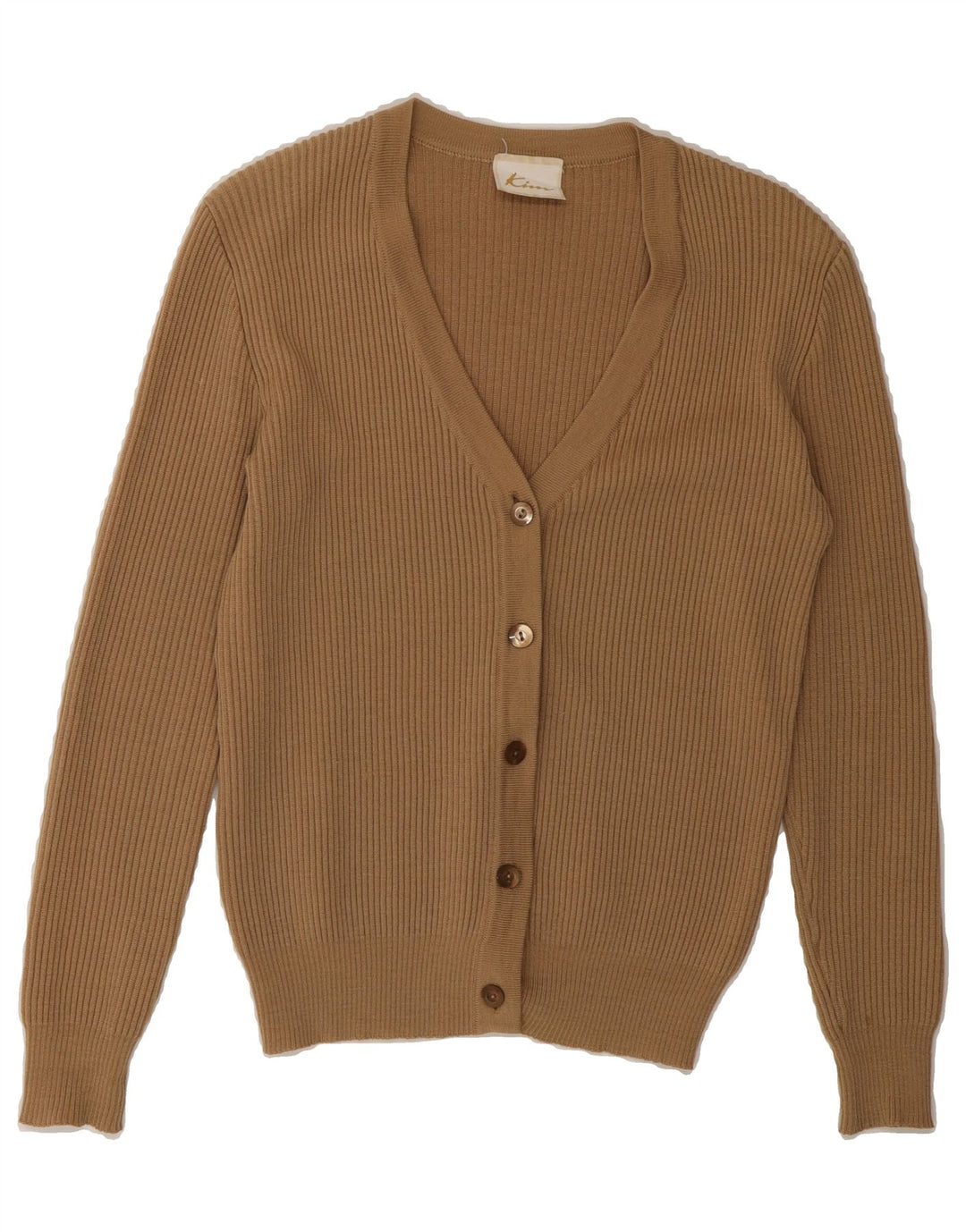 VINTAGE Womens Cardigan Sweater UK 10 Small Brown Vintage Vintage and Second-Hand Vintage from Messina Hembry 
