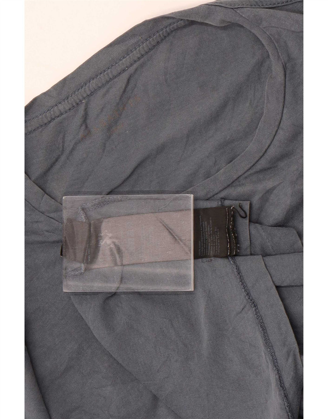Maglietta da donna All Saints Top UK 16 grande cotone grigio