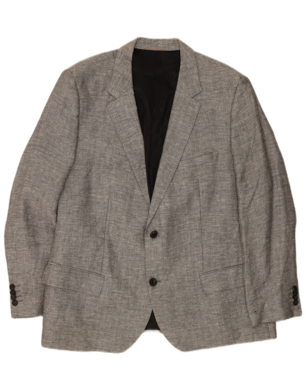 Giacca blazer da uomo a 2 bottoni Hugo Boss EU 62 6XL Lino grigio