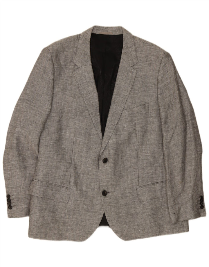 Giacca blazer da uomo a 2 bottoni Hugo Boss EU 62 6XL Lino grigio