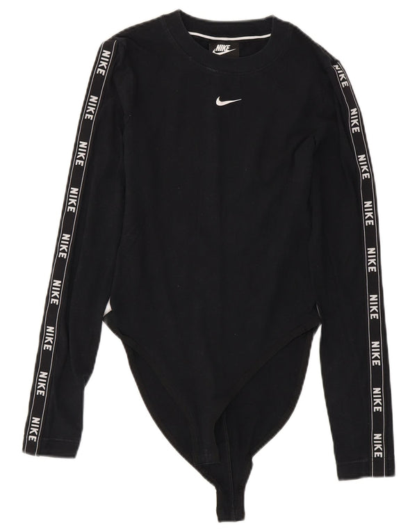Body a maniche lunghe con grafica Nike da donna UK 4 XS cotone nero