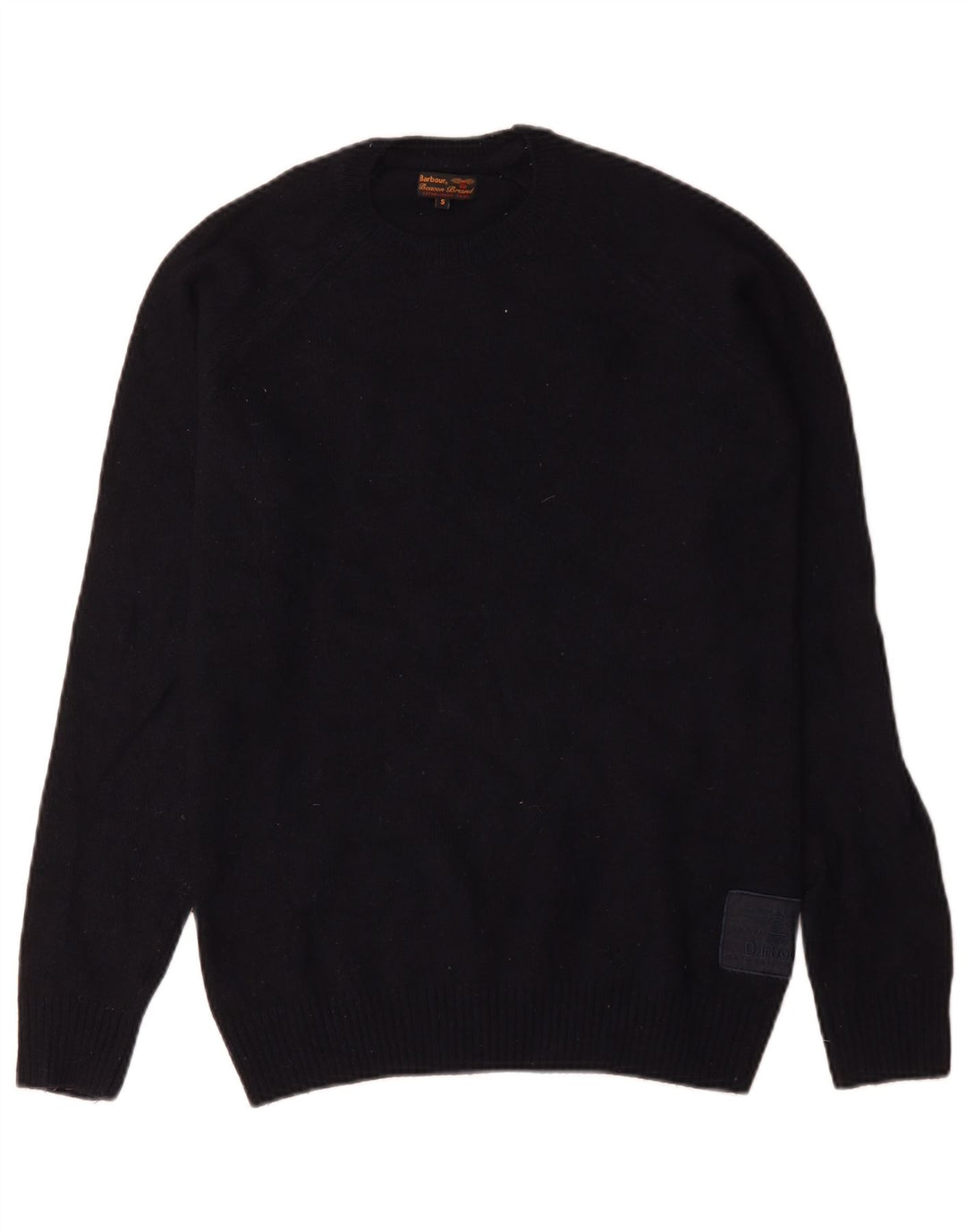 Barbour Uomo Girocollo Maglione Maglione Piccolo Blu Navy Lana
