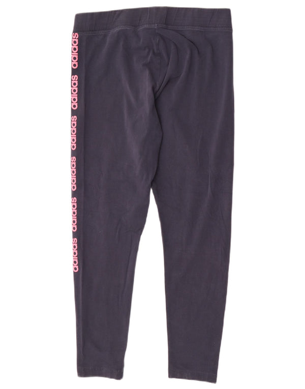 Leggings grafici da donna Adidas UK 18 XL cotone blu navy