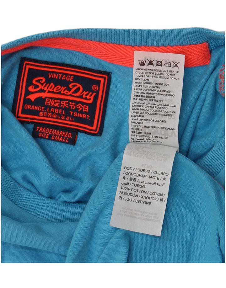 T-shirt da uomo SUPERDRY Top piccola in cotone blu