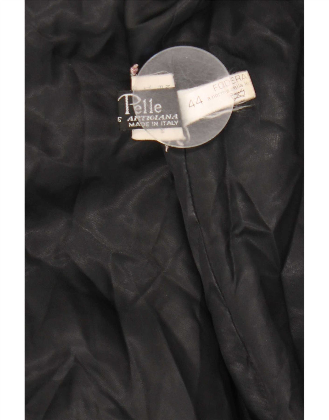 Cappotto in pelle vintage da donna IT 44 medio nero