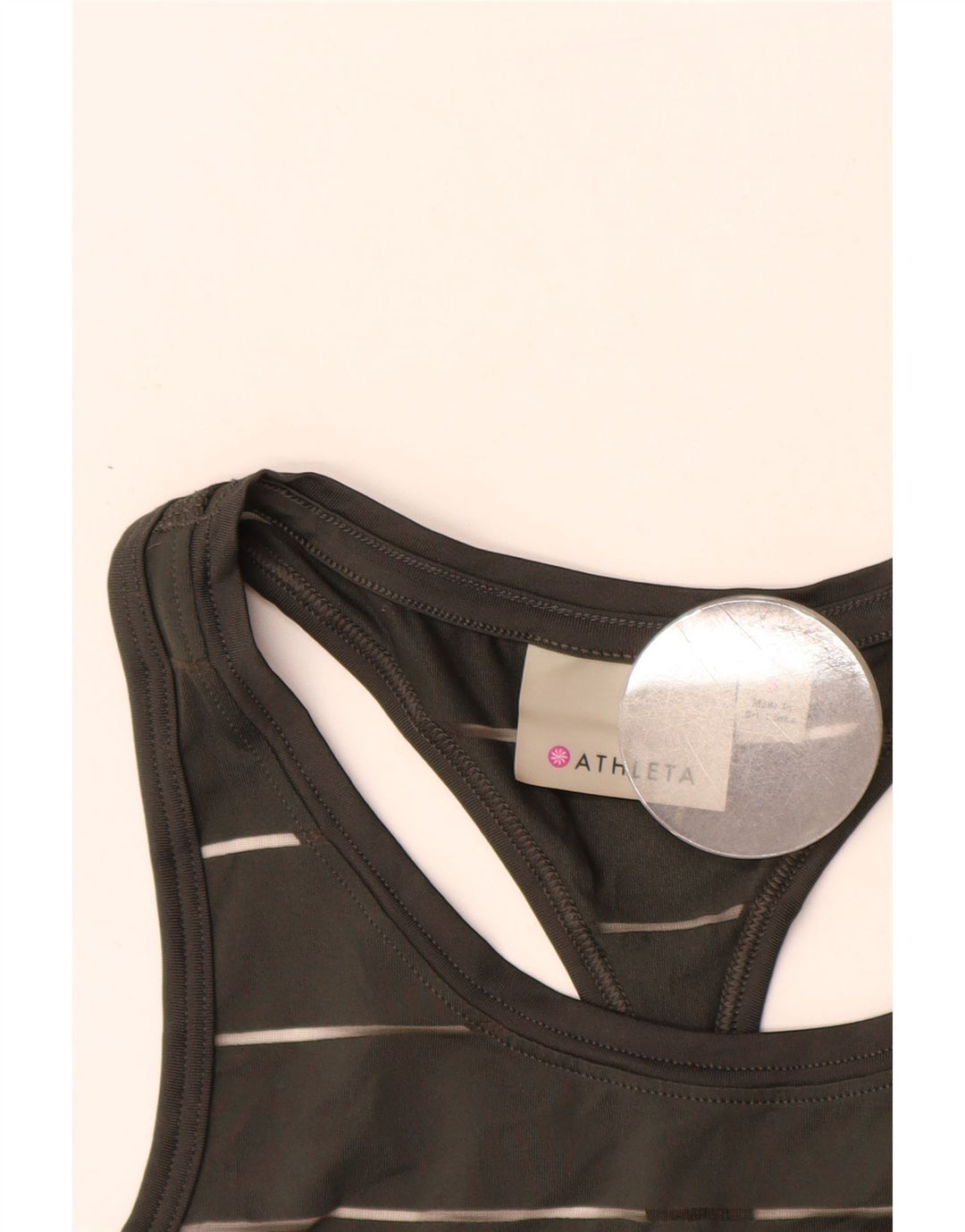 Canottiera da donna ATHLETA UK 10 piccola in poliestere a righe nere