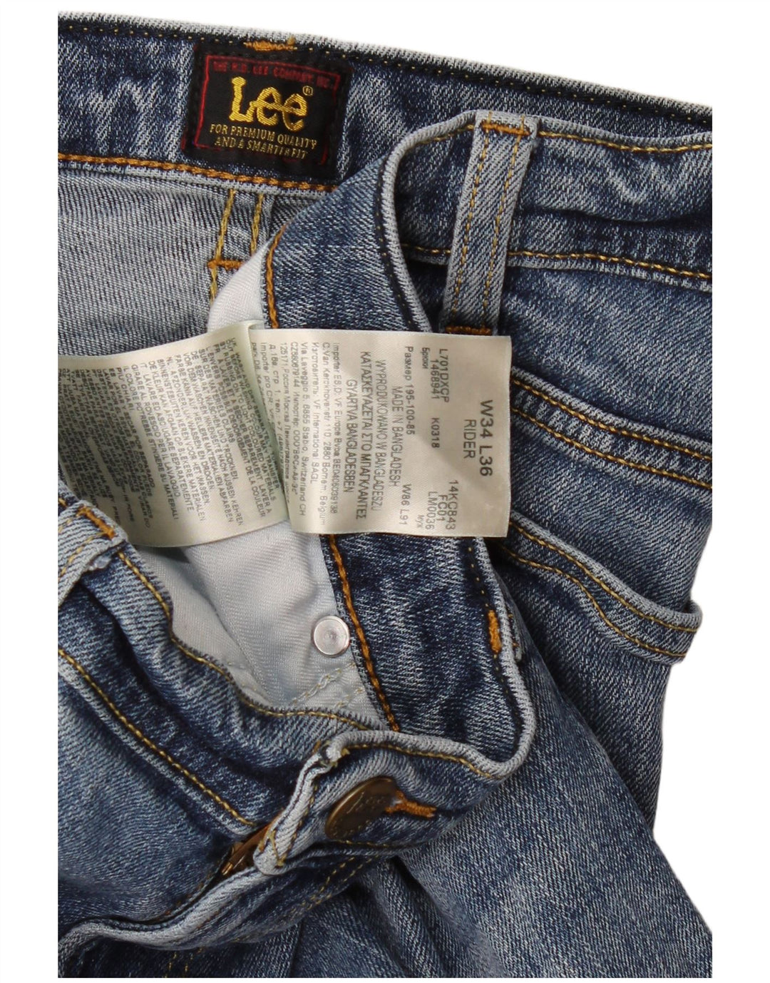 Jeans LEE Rider Slim da uomo W34 L33 Blu