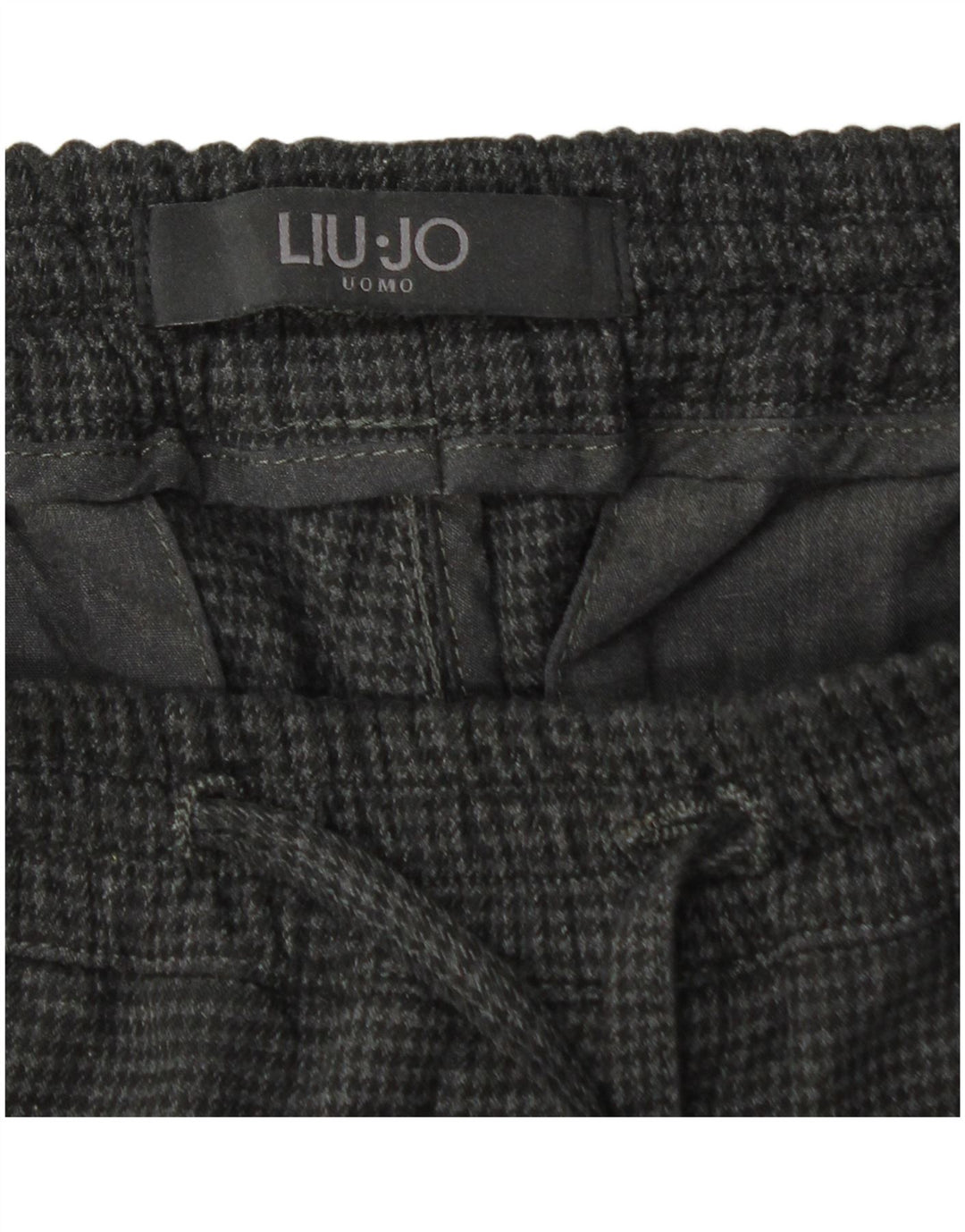 Pantaloni chino da jogging da uomo Liu Jo W30 L27 pied de poule grigi