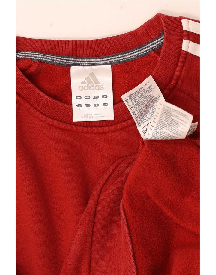 Felpa Adidas da uomo maglione piccolo rosso color block in cotone