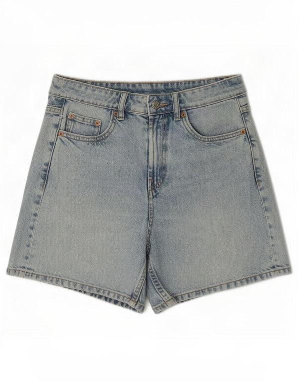 Pantaloncini di jeans larghi a vita alta da donna Zara EU 36 XS W26 cotone blu