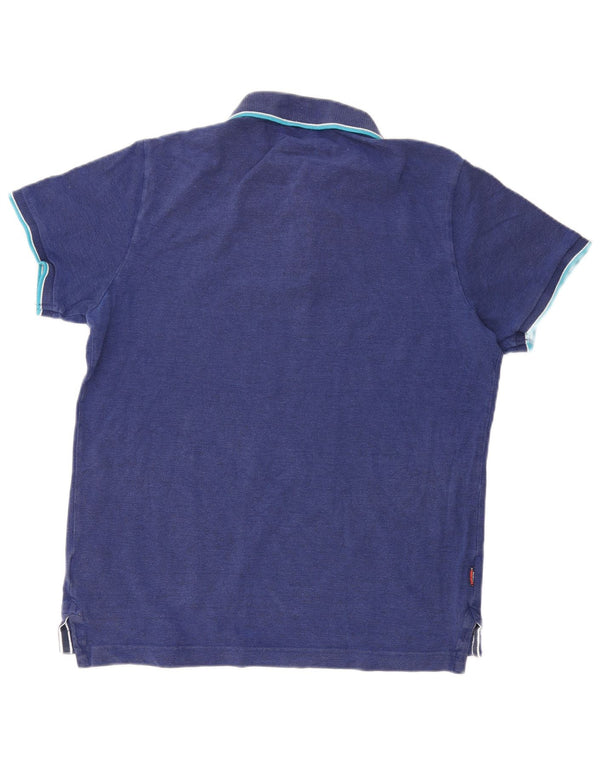 Polo da uomo SUPERDRY 2XL in cotone blu navy