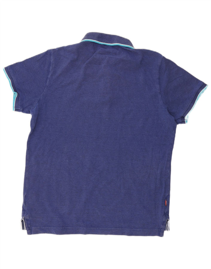 Polo da uomo SUPERDRY 2XL in cotone blu navy