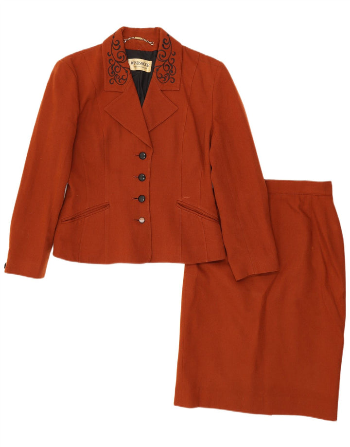 Set gonna oversize da 2 pezzi da donna Windsmoor UK 8 piccolo W26 lana vergine marrone