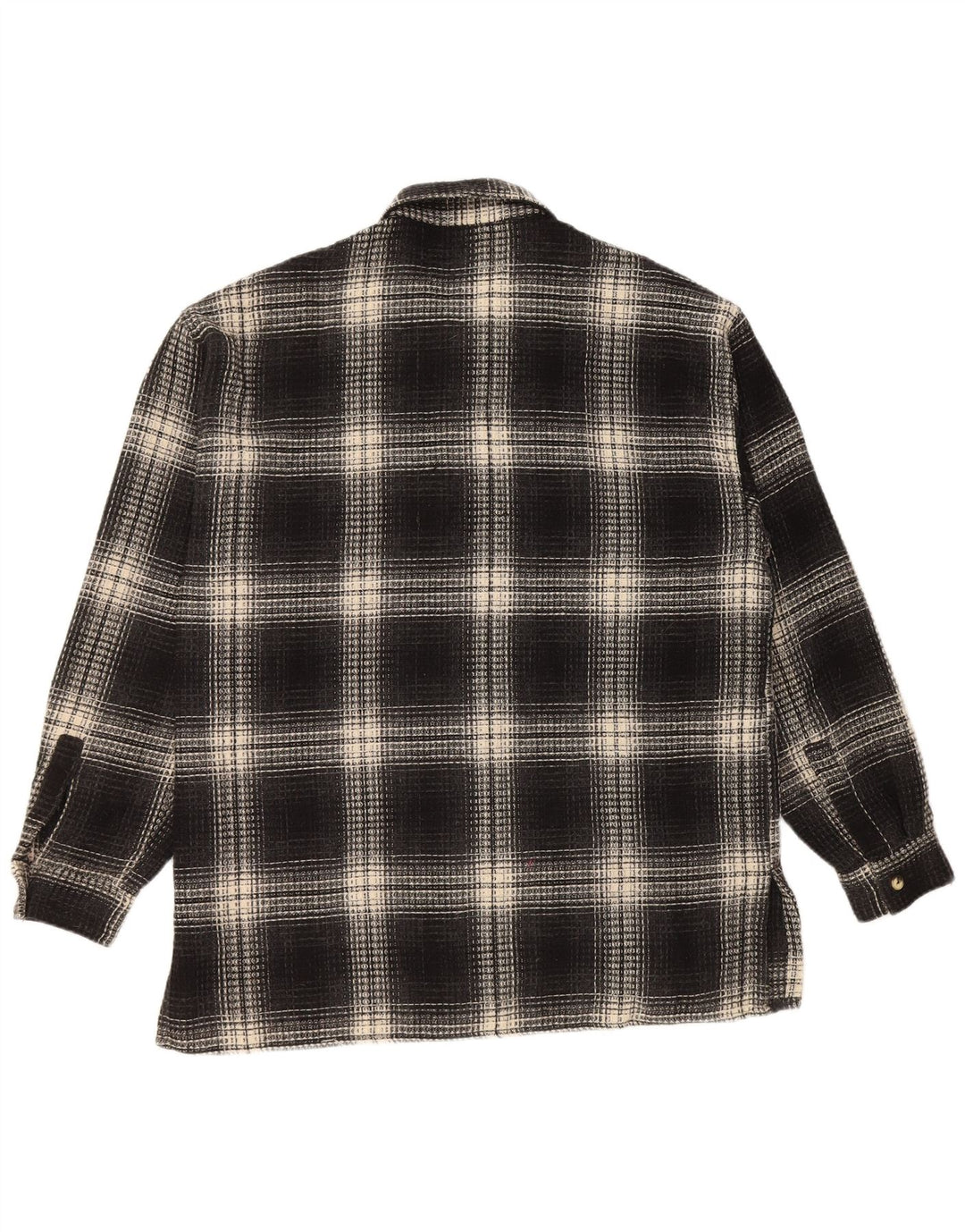 Tipo' S Camicia overshirt da uomo in flanella XL Lana a quadri nera