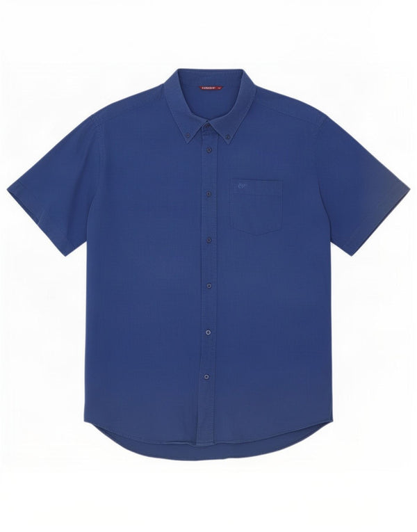 Carrera Camicia a maniche corte da uomo 2XL Blu Cotone