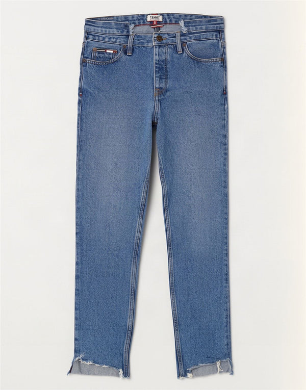 Jeans slim invecchiati da donna Tommy Hilfiger W28 L28 cotone blu
