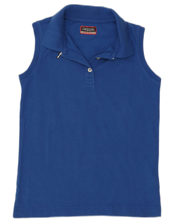 Polo senza maniche da donna Kappa UK 10 Small Blu Cotone