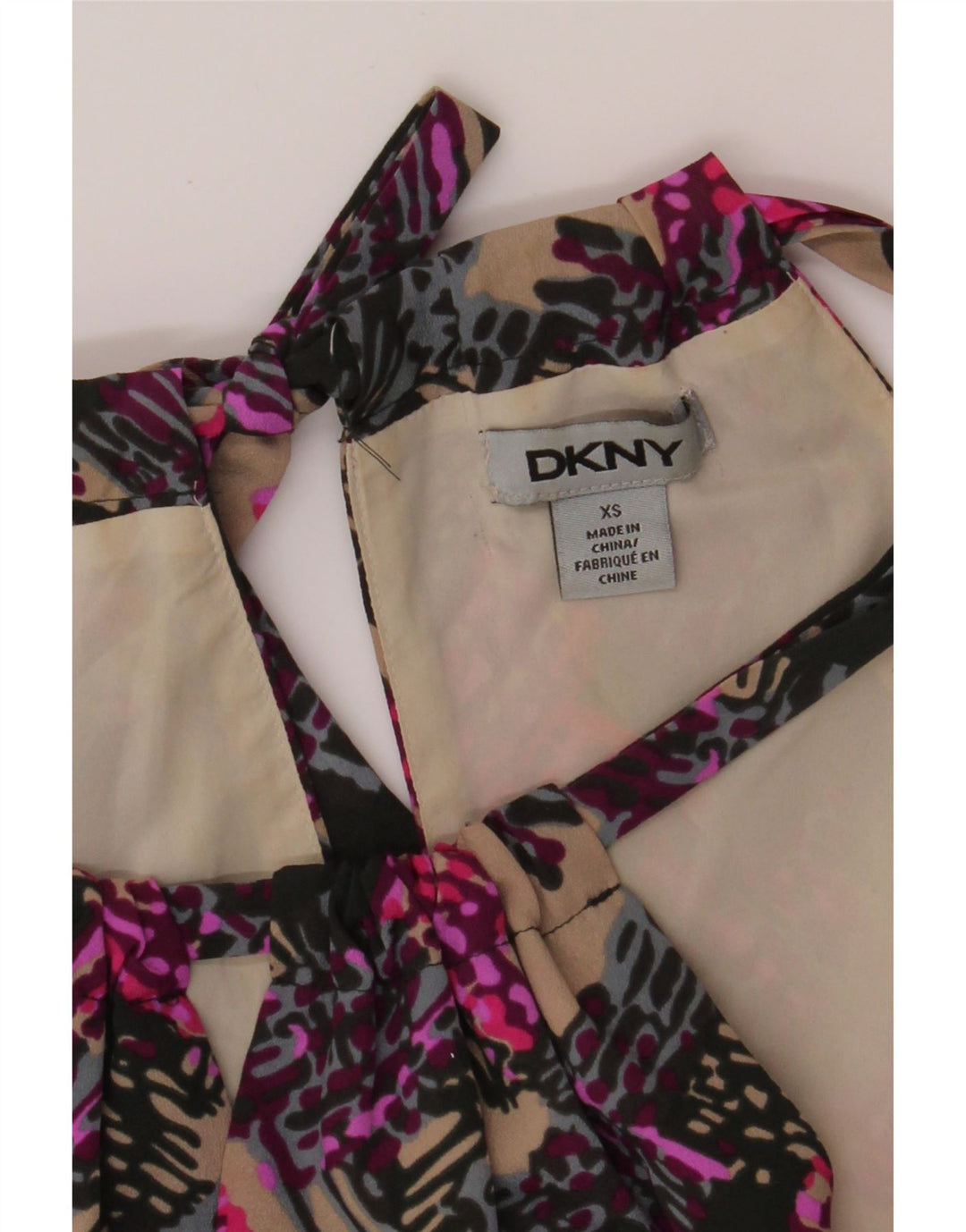 DKNY Womens Abstract Pattern Halter Dress UK 6 XS Multicoloured Polyester Vintage Dkny and Second-Hand Dkny from Messina Hembry 