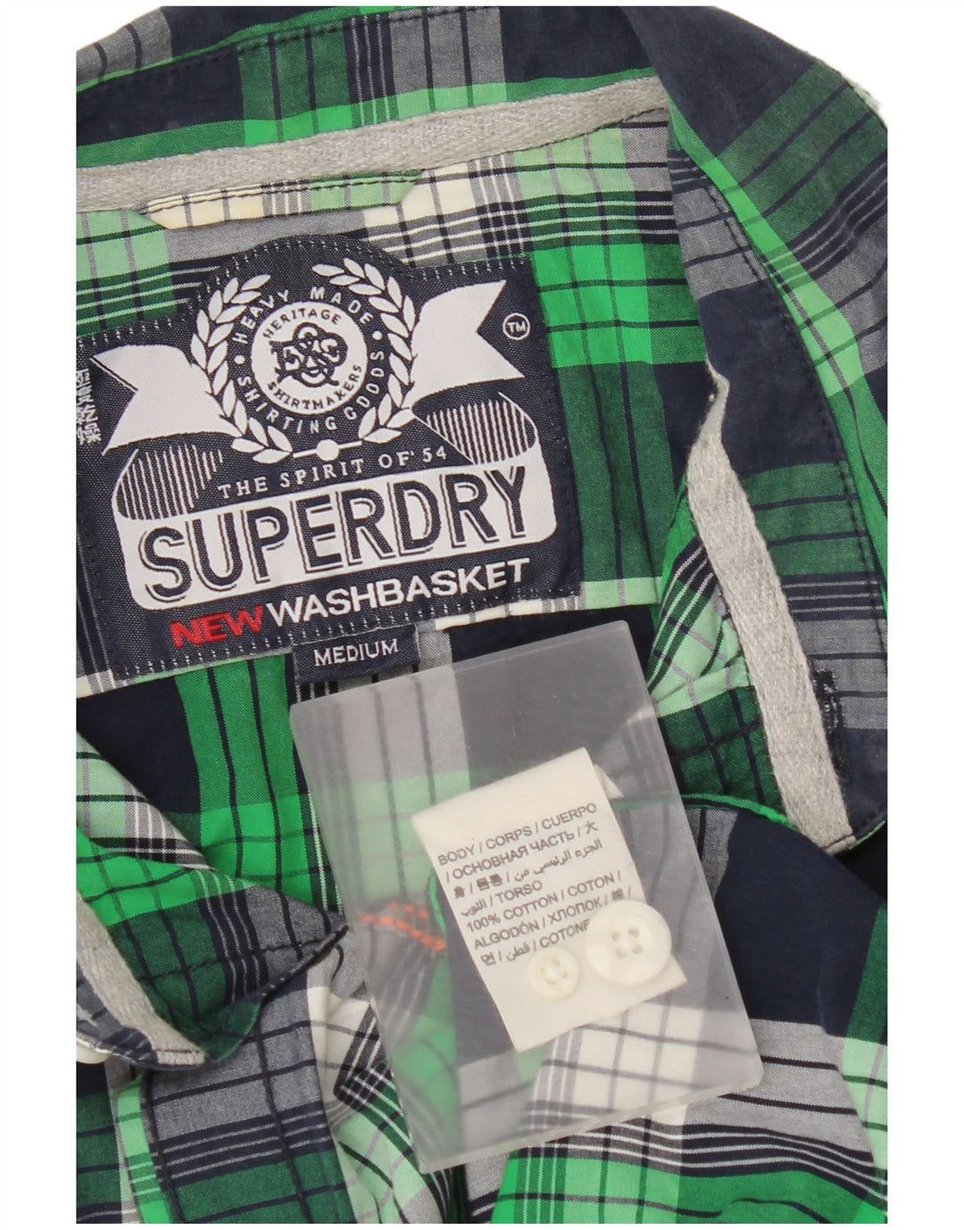 Camicia da uomo Superdry in cotone a quadri verde medio