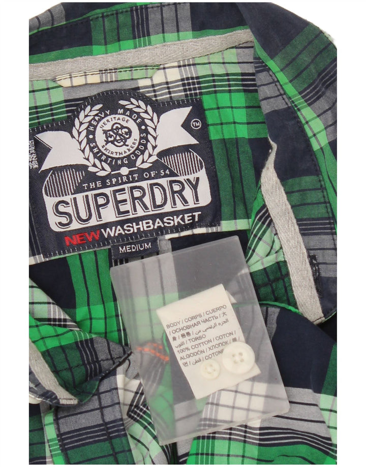 Camicia da uomo Superdry in cotone a quadri verde medio