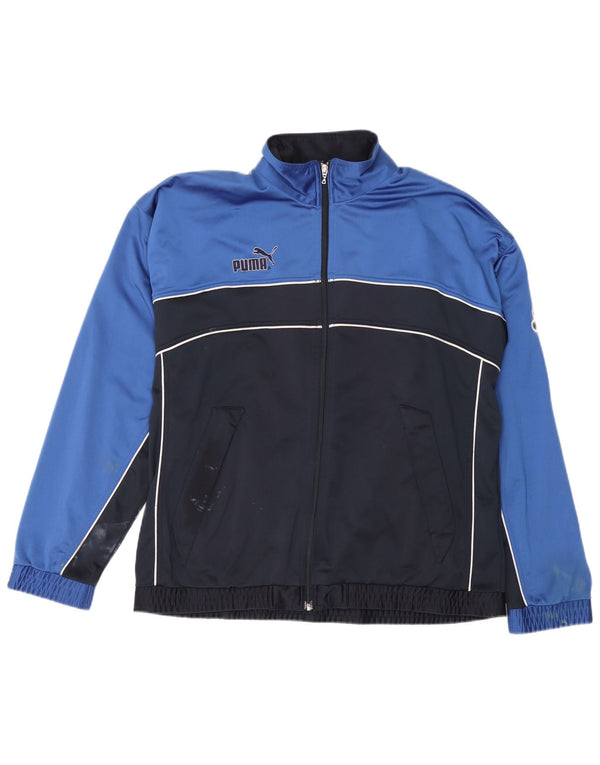 Giacca da ginnastica grafica da uomo Puma Large color block blu navy