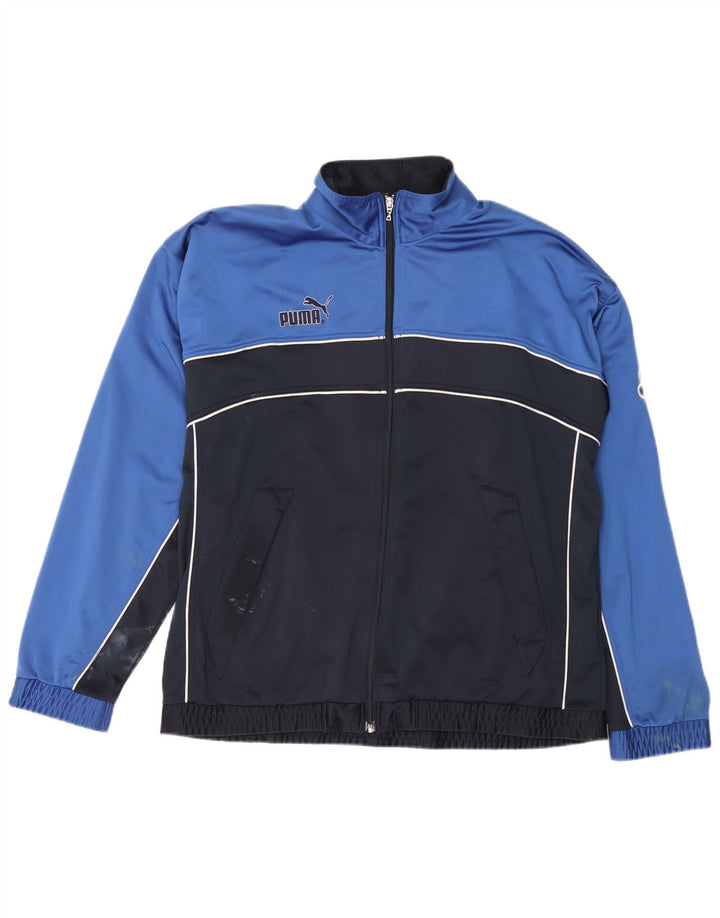 Giacca da ginnastica grafica da uomo Puma Large color block blu navy