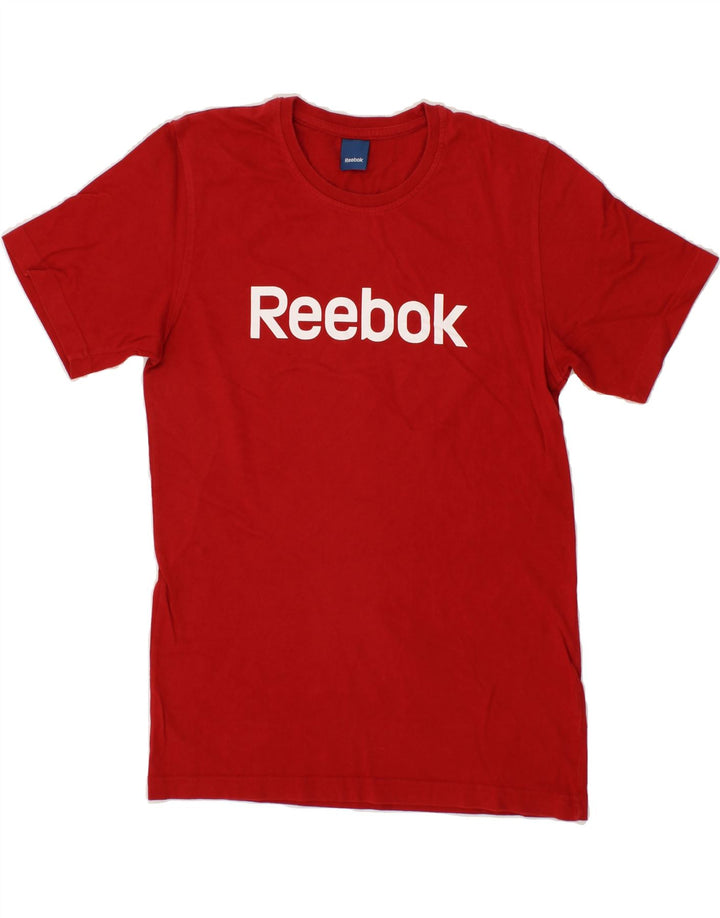 REEBOK Mens Graphic T-Shirt Top Small Red Cotton Vintage Reebok and Second-Hand Reebok from Messina Hembry 