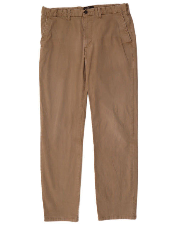 Pantaloni chino dritti da uomo Marks & Spencer W36 L33 in cotone beige