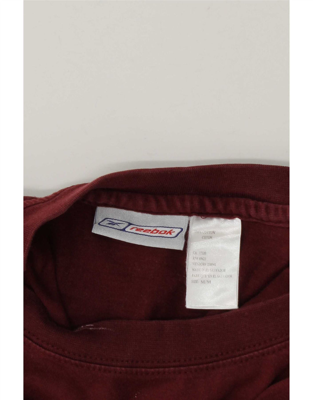T-shirt Reebok da uomo Top Large in cotone bordeaux