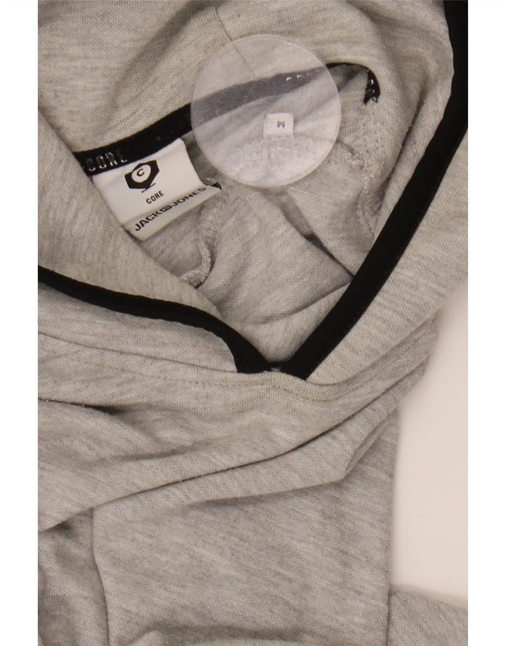 JACK & JONES Felpa con cappuccio da uomo in cotone grigio medio