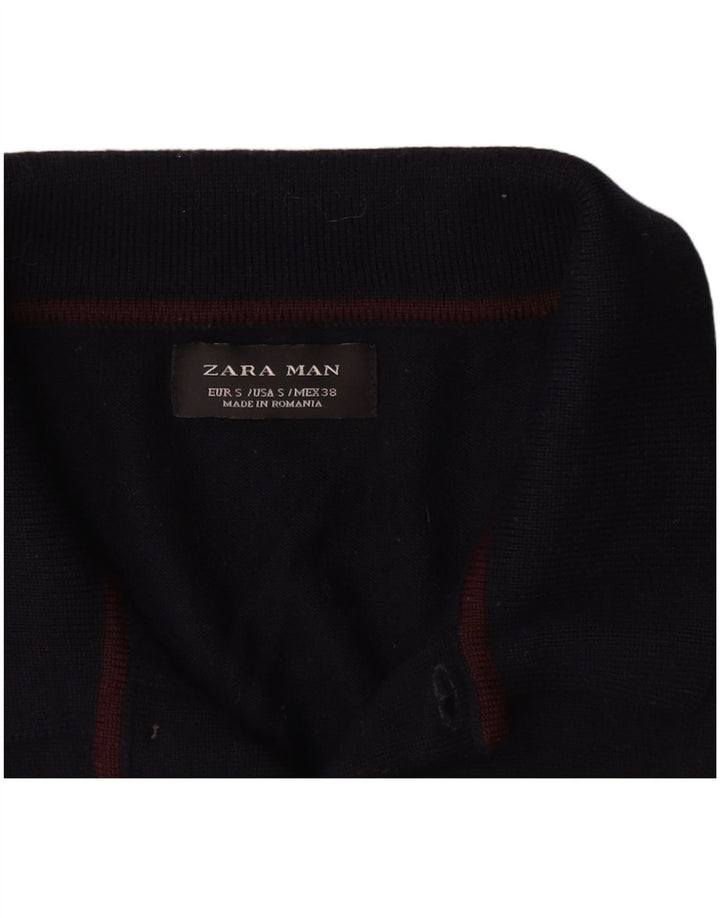 Maglione Zara da uomo con collo alto piccolo blu navy