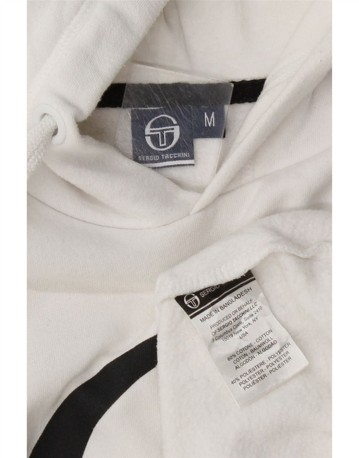 Maglione con cappuccio grafico da uomo Sergio Tacchini in cotone bianco medio