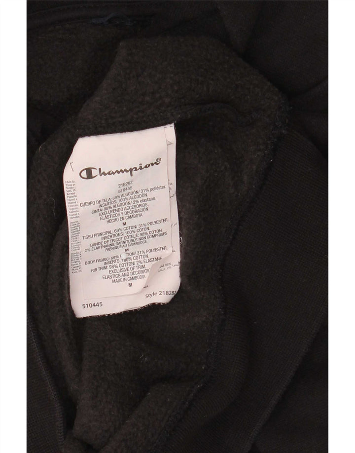 Maglione con cappuccio grafico da uomo Champion in cotone nero medio