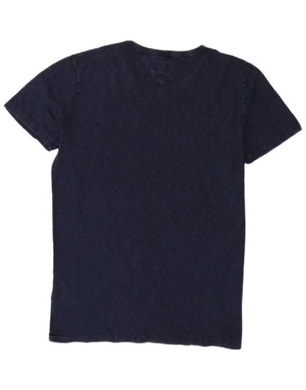 T-shirt grafica da uomo Tommy Hilfiger Top XL in cotone blu navy