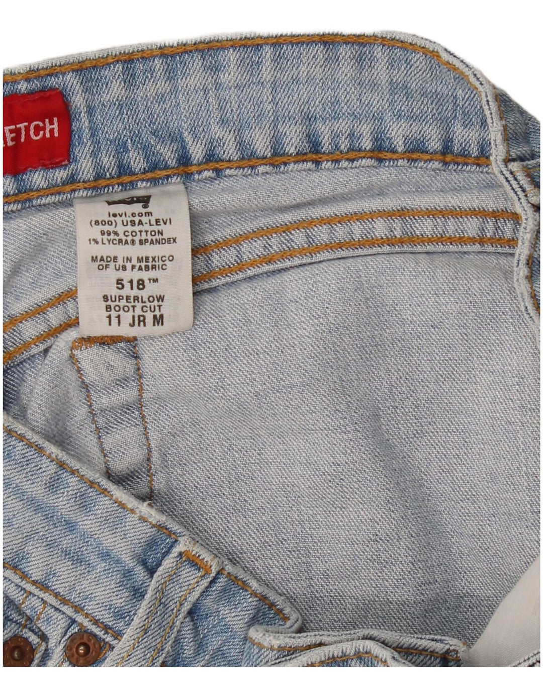 Pantaloncini di jeans super bassi Levi's da donna 518 medi W32 in cotone blu