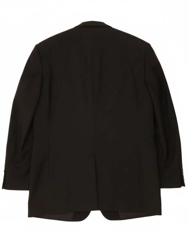 Giacca blazer da uomo a 1 bottone Mario Zegna IT 50 Large nera in lana color block