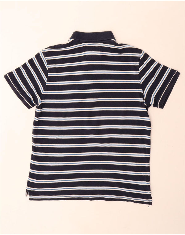 Crew Clothing Polo da uomo grande in cotone a righe blu navy