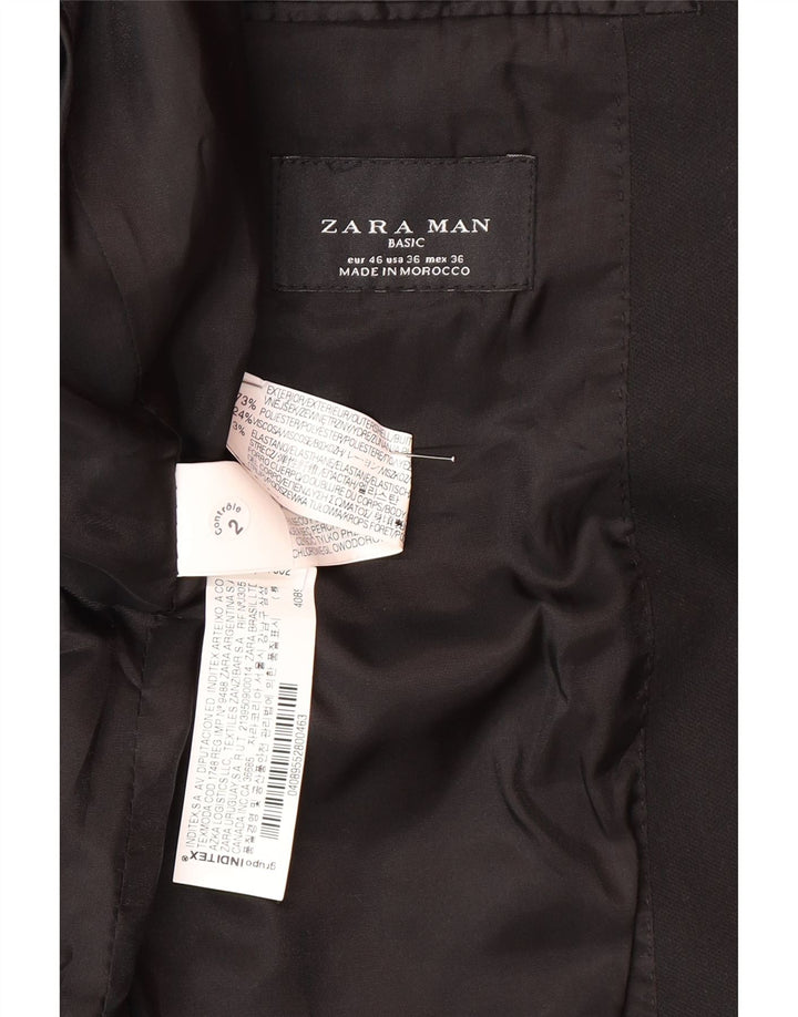 Giacca blazer a 2 bottoni da uomo Zara EU 46 piccola in poliestere nero