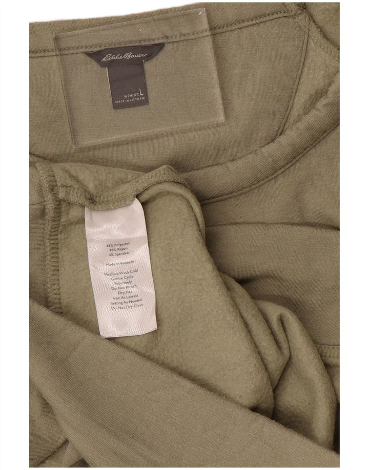 Felpa da donna EDDIE BAUER UK 16 Large Poliestere kaki