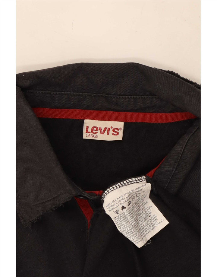 Polo Levi's da uomo a maniche lunghe grande in cotone nero