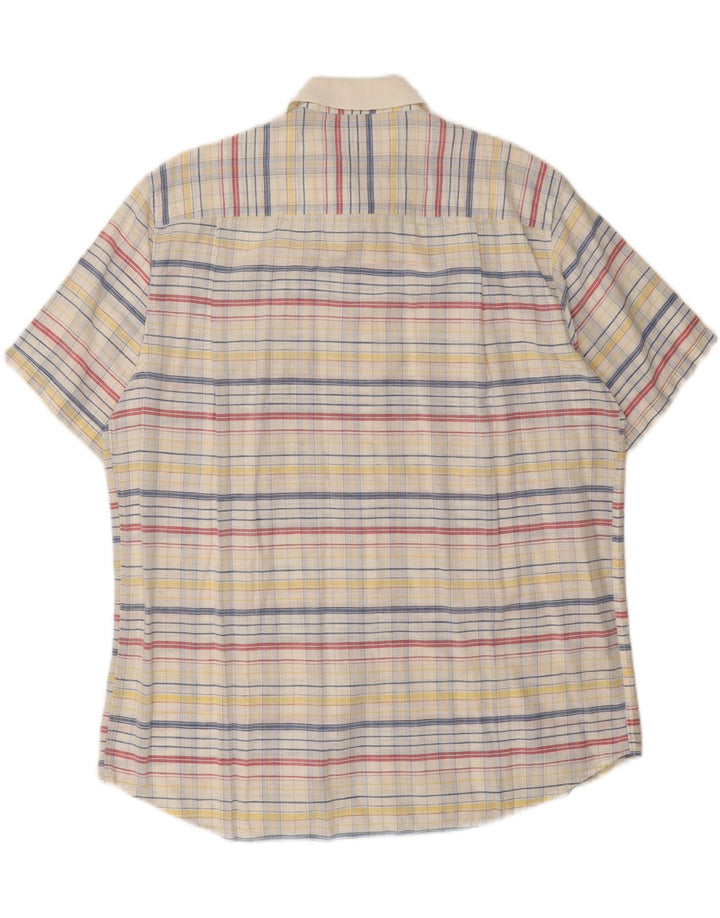 VINTAGE Mens Short Sleeve Shirt XL Multicoloured Striped Vintage Vintage and Second-Hand Vintage from Messina Hembry 